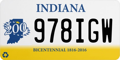 IN license plate 978IGW