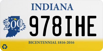 IN license plate 978IHE