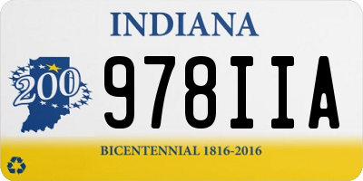 IN license plate 978IIA