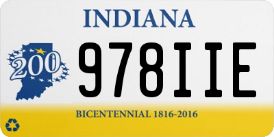 IN license plate 978IIE