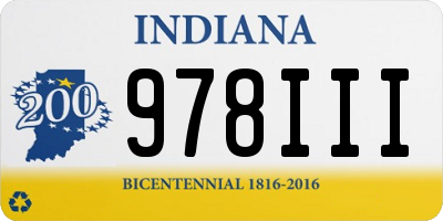 IN license plate 978III