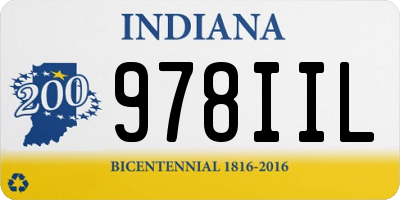 IN license plate 978IIL