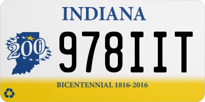 IN license plate 978IIT
