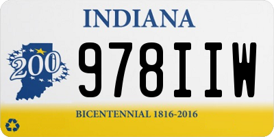 IN license plate 978IIW