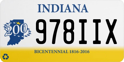 IN license plate 978IIX