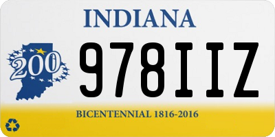 IN license plate 978IIZ
