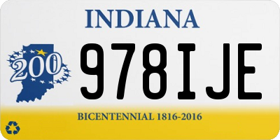 IN license plate 978IJE