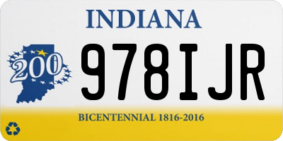 IN license plate 978IJR