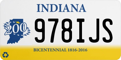 IN license plate 978IJS