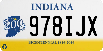 IN license plate 978IJX