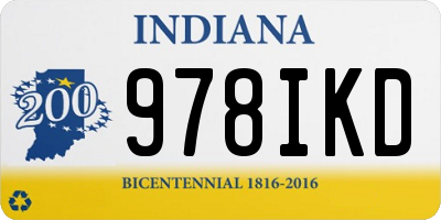 IN license plate 978IKD