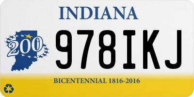 IN license plate 978IKJ