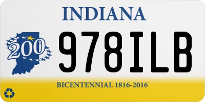 IN license plate 978ILB