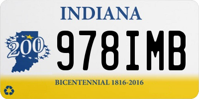 IN license plate 978IMB