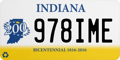 IN license plate 978IME