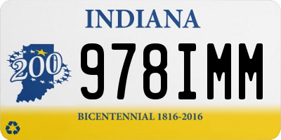 IN license plate 978IMM