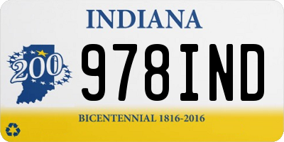 IN license plate 978IND