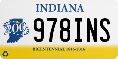 IN license plate 978INS