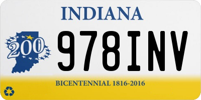 IN license plate 978INV