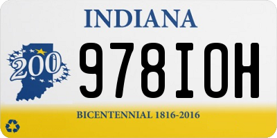 IN license plate 978IOH