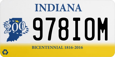 IN license plate 978IOM