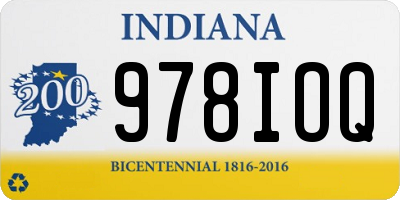 IN license plate 978IOQ