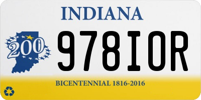 IN license plate 978IOR