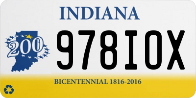 IN license plate 978IOX