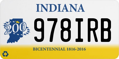 IN license plate 978IRB