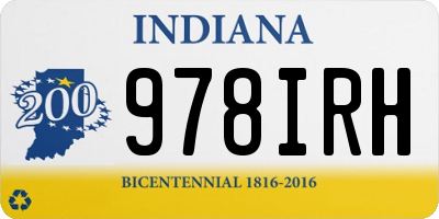 IN license plate 978IRH
