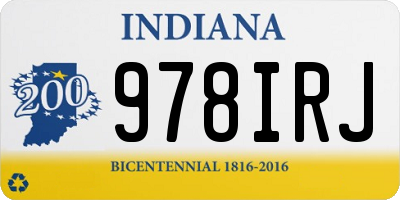 IN license plate 978IRJ
