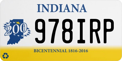 IN license plate 978IRP