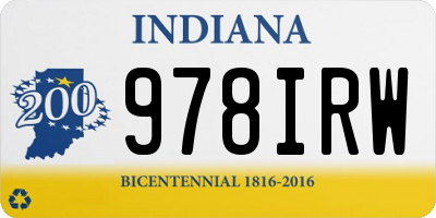IN license plate 978IRW
