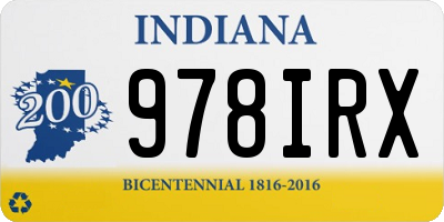 IN license plate 978IRX