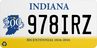 IN license plate 978IRZ