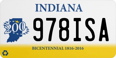 IN license plate 978ISA