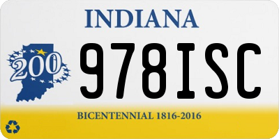 IN license plate 978ISC