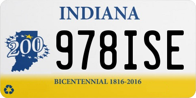IN license plate 978ISE
