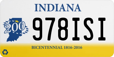 IN license plate 978ISI