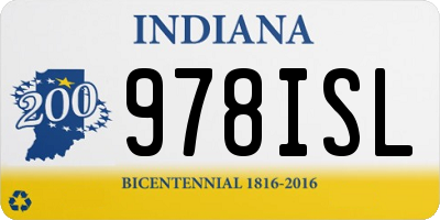 IN license plate 978ISL
