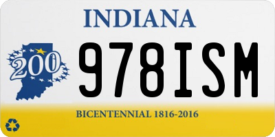 IN license plate 978ISM