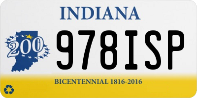 IN license plate 978ISP