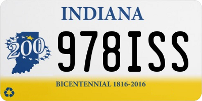 IN license plate 978ISS