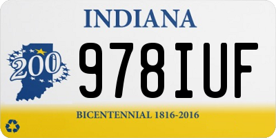 IN license plate 978IUF