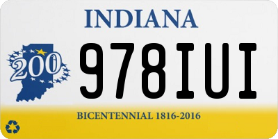 IN license plate 978IUI