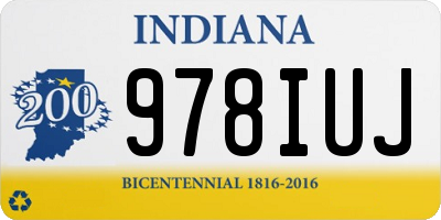IN license plate 978IUJ