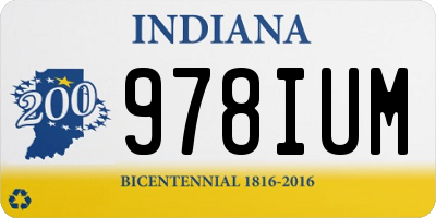 IN license plate 978IUM