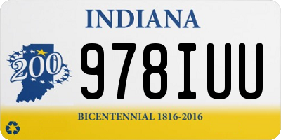 IN license plate 978IUU