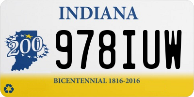 IN license plate 978IUW