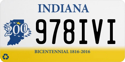 IN license plate 978IVI